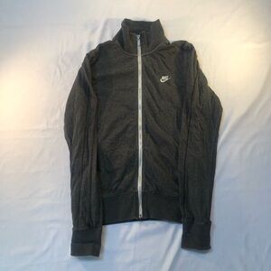 NIKE Sportswear Gym Vintage Womens Full-Zip Hoodie Size Small Gray & White